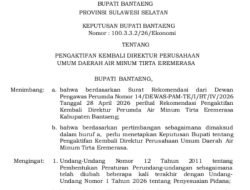 Meski Tuai Penolakan, Beredar SK Bupati Bantaeng Kembalikan Direktur Perumda Tirta Eremerasa Suwardi