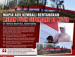 Semarak HUT ke-81 RI, MAPIA ADV Bentangkan Merah Putih 81 Meter di Teras Muntea
