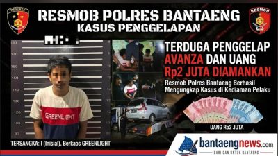 Resmob Polres Bantaeng Amankan Pria Diduga Gelapkan Avanza dan Uang Rp2 Juta