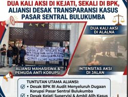 Dua Kali Aksi di Kejati, Sekali di BPK, Aliansi Desak Transparansi Kasus Pasar Sentral Bulukumba
