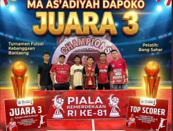 MA As’adiyah Dapoko Raih Juara 3 Turnamen Futsal Piala Kemerdekaan RI ke-81