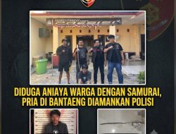Diduga Aniaya Warga dengan Samurai, Pria di Bantaeng Diamankan Polisi