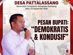 Pesan Bupati Pada Pilkades PAW Pattalassang : “Demokratis dan Kondusif”.