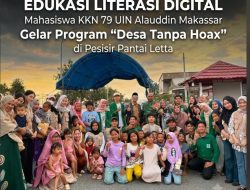 Edukasi Literasi Digital, Mahasiswa KKN 79 UIN Alauddin Makassar Gelar Program “Desa Tanpa Hoax” di Pesisir Pantai Letta