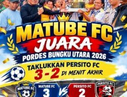 Wakil Bupati Morowali Utara Tutup Pordes Bungku Utara 2026, Matube FC Keluar sebagai Juara