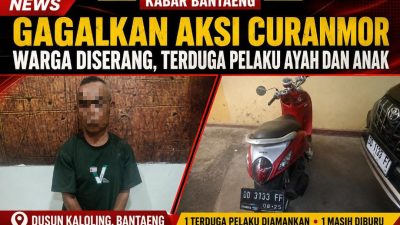 GAGALKAN AKSI CURANMOR, WARGA BANTAENG DISERANG DUA PELAKU YANG DIDUGA AYAH DAN ANAK
