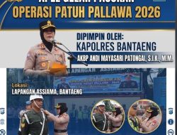 Kapolres Bantaeng Pimpin Upacara Gelar Pasukan Operasi Patuh Pallawa 2026